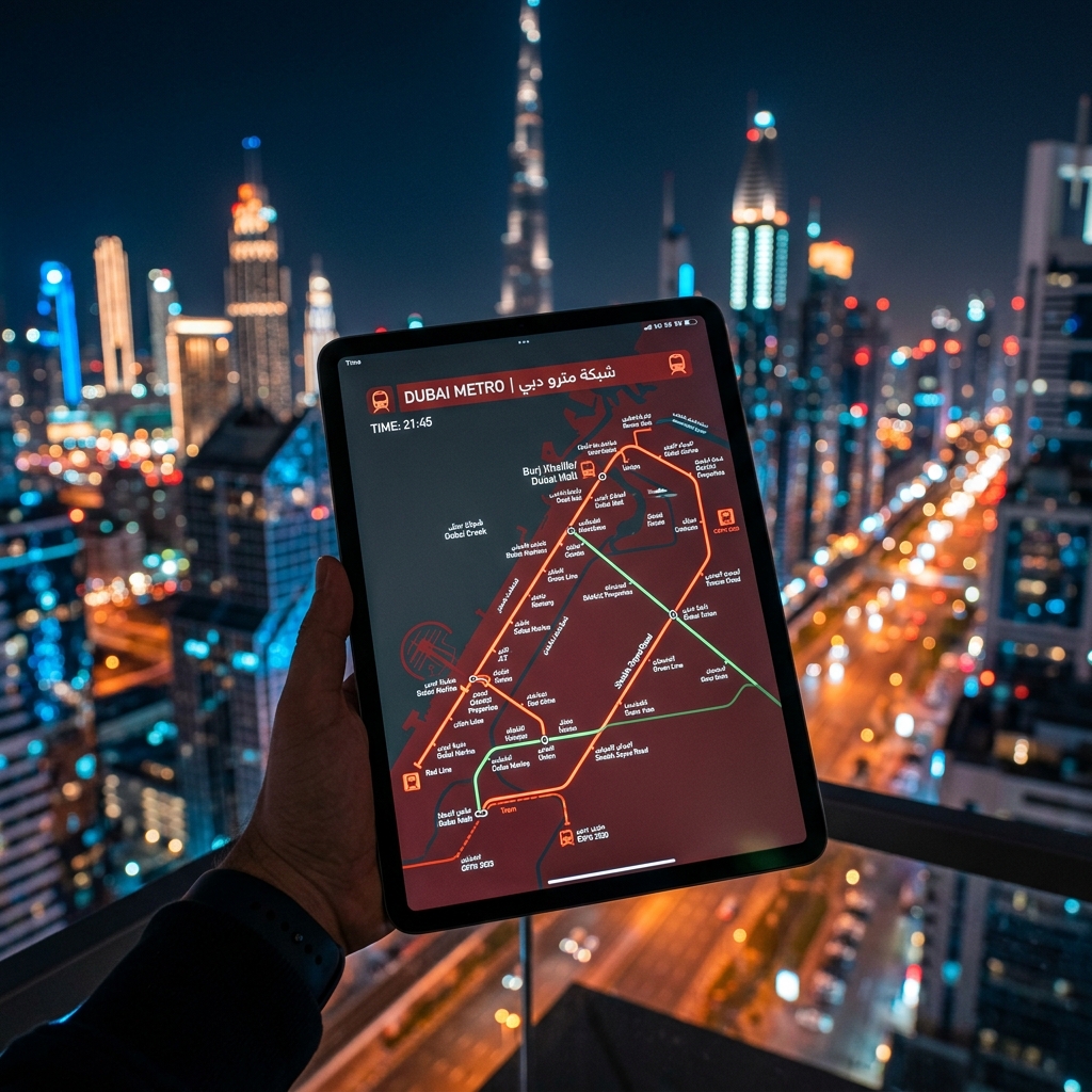 Dubai skyline at night